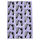 ベビー機器シンボルの水玉模様 ミディアムペーパーバッグ (裏面)