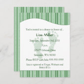 ベビー機器シンボルベビーシャワー-緑 招待状 (正面/裏面)