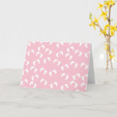 ベビー機器シンボル、ベビー足、足跡、足、ピンク カード (黄色い花)