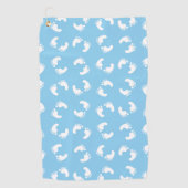 ベビー機器シンボル、ベビー足、足跡、青、少年 ゴルフタオル (正面)