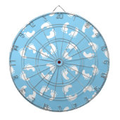 ベビー機器シンボル、ベビー足、足跡、青、少年 ダーツボード (正面)