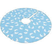 ベビー機器シンボル、ベビー足、足跡、青、少年 ブラッシュドポリエステルツリースカート (アングル)