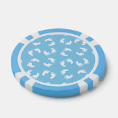 ベビー機器シンボル、ベビー足、足跡、青、少年 ポーカーチップ (シングル)