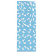 ベビー機器シンボル、ベビー足、足跡、青、少年 ワインギフトバッグ (正面)