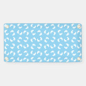 ベビー機器シンボル、ベビー足、足跡、青、少年 横断幕 (横)