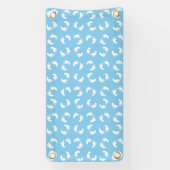 ベビー機器シンボル、ベビー足、足跡、青、少年 横断幕 (縦)