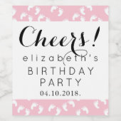 ベビー機器シンボル、足跡、足、足、誕生日 ワインラベル (シングルラベル)