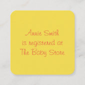 ベビー機器 エンクロージャーカード (裏面)