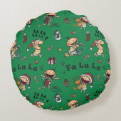 ベビー歌うキャロルズパターン ラウンドクッション (裏面)