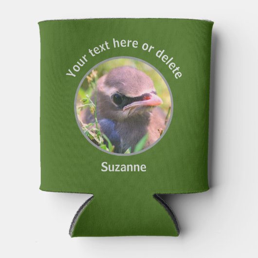 ベビー水に浮パーソナライズされたく鳥 缶クーラー (正面)