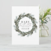 ベビー水の外の冷たい色のベビーシャワー 案内状 (スタンド正面)