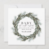 ベビー水の外の冷たい色のベビーシャワー 案内状 (正面)