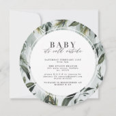 ベビー水の外の冷たい色のベビーシャワー 案内状 (裏面)