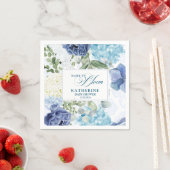 ベビー水の色の開花青フローラ赤ちゃんシャワー スタンダードカクテルナプキン (インサイチュ)