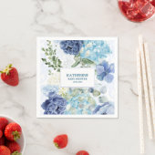 ベビー水の色の開花青フローラ赤ちゃんシャワー スタンダードカクテルナプキン (インサイチュ)