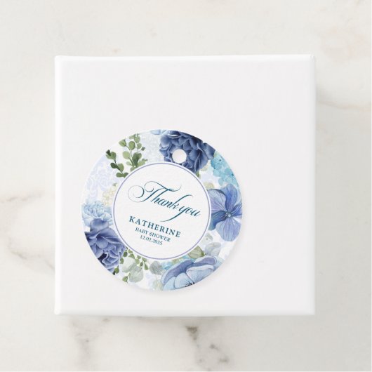 ベビー水の色の開花青フローラ赤ちゃんシャワー フェイバータグ (インサイチュ)