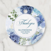 ベビー水の色の開花青フローラ赤ちゃんシャワー フェイバータグ (正面)