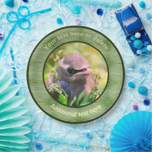 ベビー水切り鳥自然パーソナライズされたパーティー ペーパープレート (パーティー)