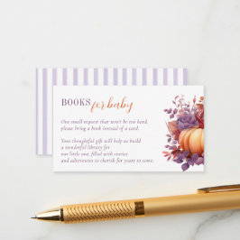 ベビー水彩カボチャ赤ちゃんシャワー用の本 エンクロージャーカード