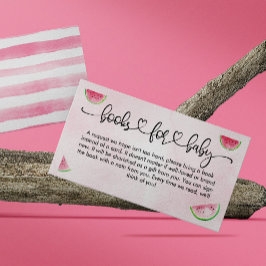 ベビー水彩スイカ用ベビシャワーブック エンクロージャーカード