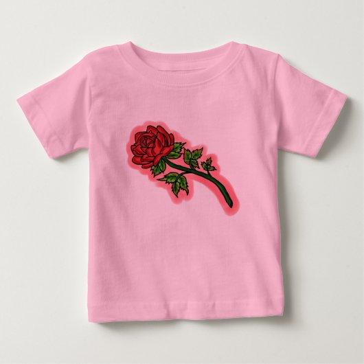 ベビー水彩バラシャツ ベビーTシャツ (正面)
