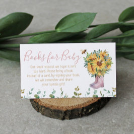 ベビー水彩ピンクレインブーツビー用ブック エンクロージャーカード