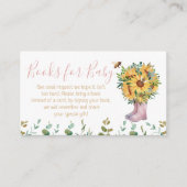 ベビー水彩ピンクレインブーツビー用ブック エンクロージャーカード (正面)