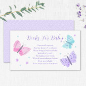 ベビー水彩蝶ベビーシャワー用の本 エンクロージャーカード