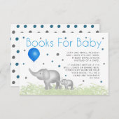 ベビー水彩象ドットパターン用ブック エンクロージャーカード (正面/裏面)