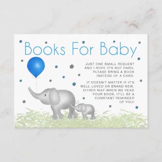 ベビー水彩象ドットパターン用ブック エンクロージャーカード (正面)