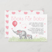 ベビー水彩象・ピンクハート用の本 エンクロージャーカード (正面/裏面)