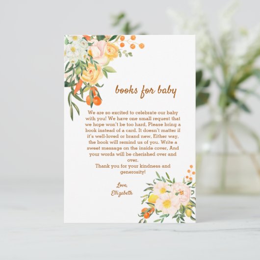 ベビー水彩赤ちゃんシャワー用の本を持って来る サンキューカード (スタンド正面)
