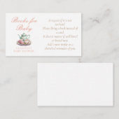 ベビー水彩赤ちゃんシャワー用の本 エンクロージャーカード (正面/裏面)