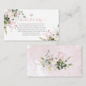 ベビー水彩赤面ピンクユーカリ用ブック エンクロージャーカード (正面/裏面)