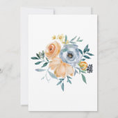 ベビー水色アプリコットブルーワイルドフラワー 招待状 (裏面)