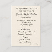 ベビー洗礼記念ヴァージンメアリーホリーカード 名刺 (裏面)