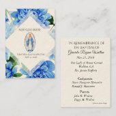 ベビー洗礼記念ヴァージンメアリーホリーカード 名刺 (正面/裏面)