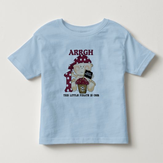 ベビー海賊最初の誕生日Tシャツとプレゼント トドラーTシャツ (正面)