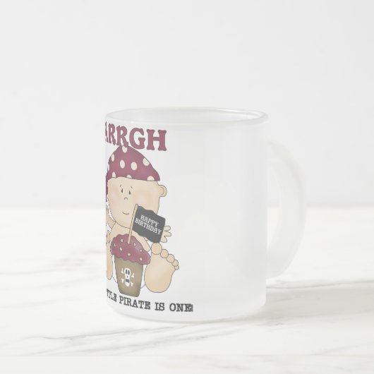 ベビー海賊最初の誕生日Tシャツとプレゼント フロストグラスマグカップ (正面右)