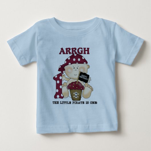 ベビー海賊最初の誕生日Tシャツとプレゼント ベビーTシャツ (正面)