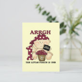 ベビー海賊最初の誕生日Tシャツとプレゼント ポストカード (スタンド正面)