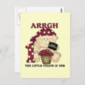 ベビー海賊最初の誕生日Tシャツとプレゼント ポストカード (正面/裏面)