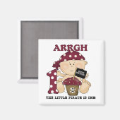 ベビー海賊最初の誕生日Tシャツとプレゼント マグネット (正面/裏面)