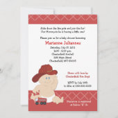 ベビー消防士かわいい消防士ベイビーシャワー 招待状 (正面)