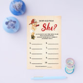 ベビー消防士どのように古いママ赤ちゃんシャワーのゲームカード チラシ (シングル)