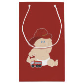 ベビー消防士ベイビーシャワー抱き枕 スモールペーパーバッグ (裏面)