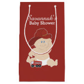 ベビー消防士ベイビーシャワー抱き枕 スモールペーパーバッグ (正面)