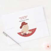 ベビー消防士ベビーシャワー優先ステッカー ラウンドシール (封筒)