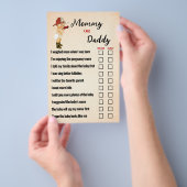 ベビー消防士ママまたはパパベビーシャワーゲームカード チラシ (ハンドル)