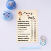 ベビー消防士ママまたはパパベビーシャワーゲームカード チラシ (シングル)